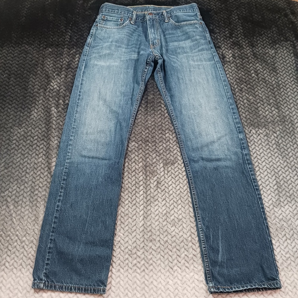 Levi's 514 Jeans Men's 30x32 Blue Cotton Denim Straight Whiskered Faded Workwear